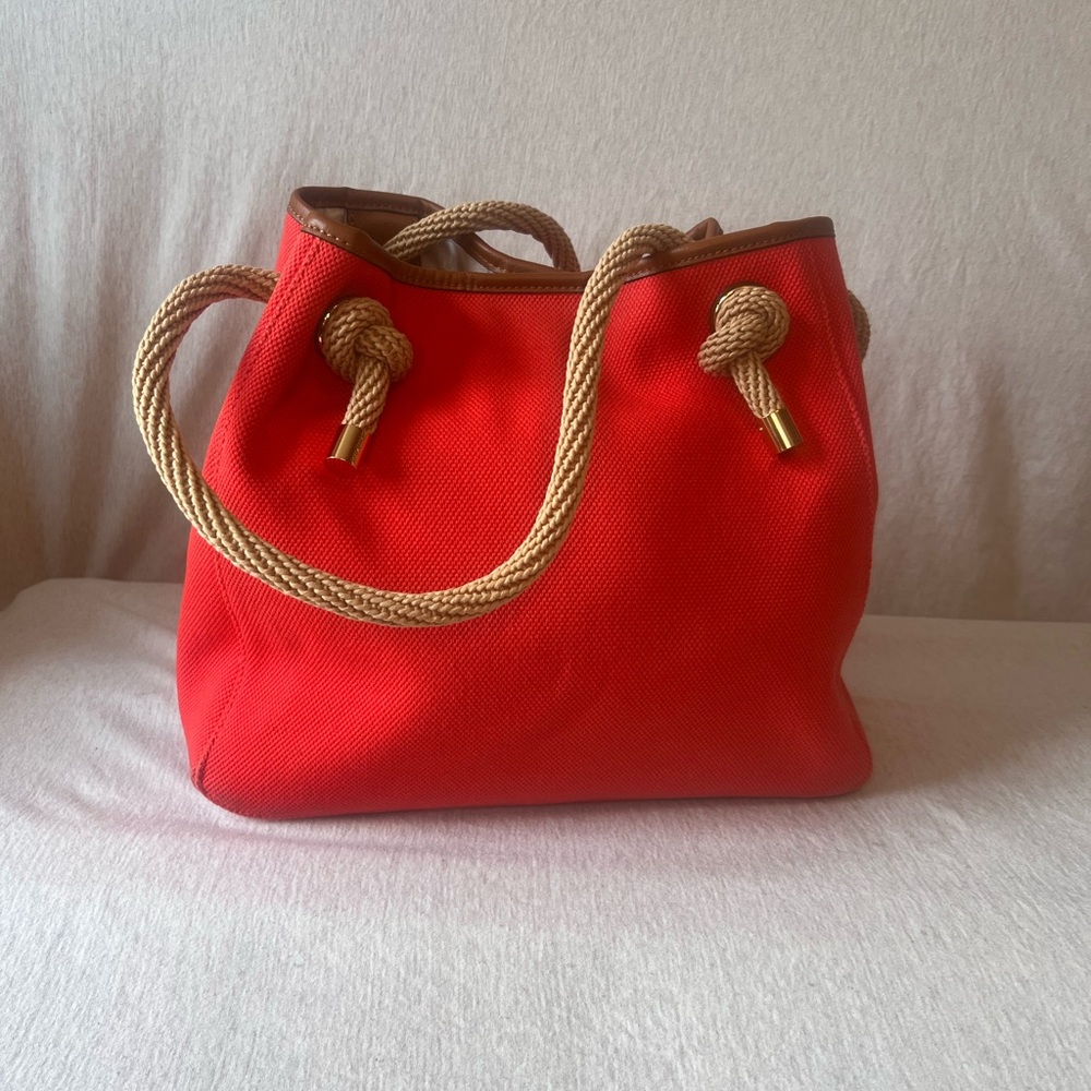 Michael Kors Vibrant Red Tote with Rope Handles